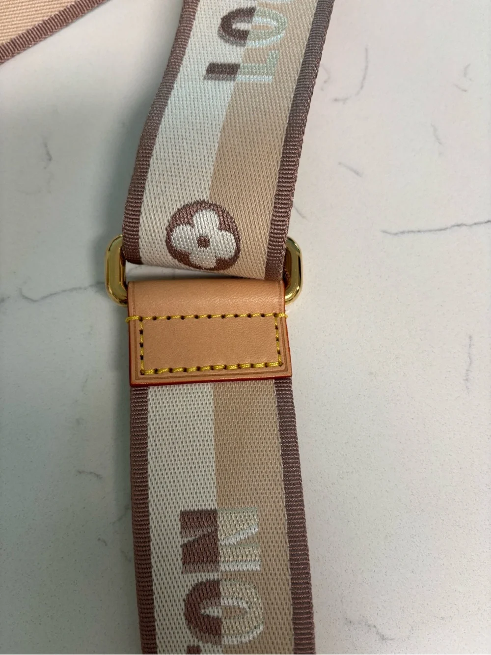 Louis Vuitton Beige Jacquard Logo Bandoulière
